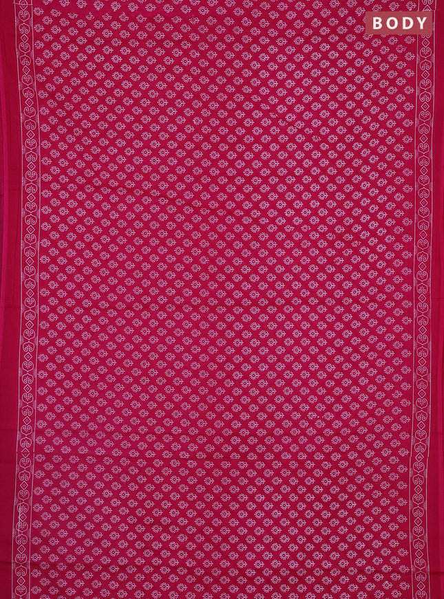 Jaipur cotton saree pink with allover prints and printed border