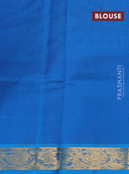 Silk cotton saree purple and cs blue with plain body and zari woven border