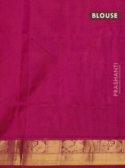Silk cotton saree dual shade of pinkish orange and pink with plain body and zari woven border