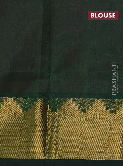 Silk cotton saree pink and green with plain body and zari woven border