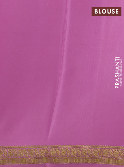 Pure mysore silk saree bottle green and light pink with allover zari woven checked pattern and zari woven border