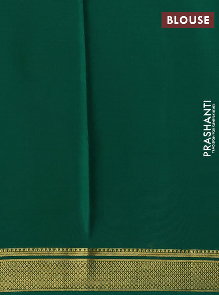 Pure mysore silk saree pastel pink and green with allover small zari woven checked pattern and zari woven border