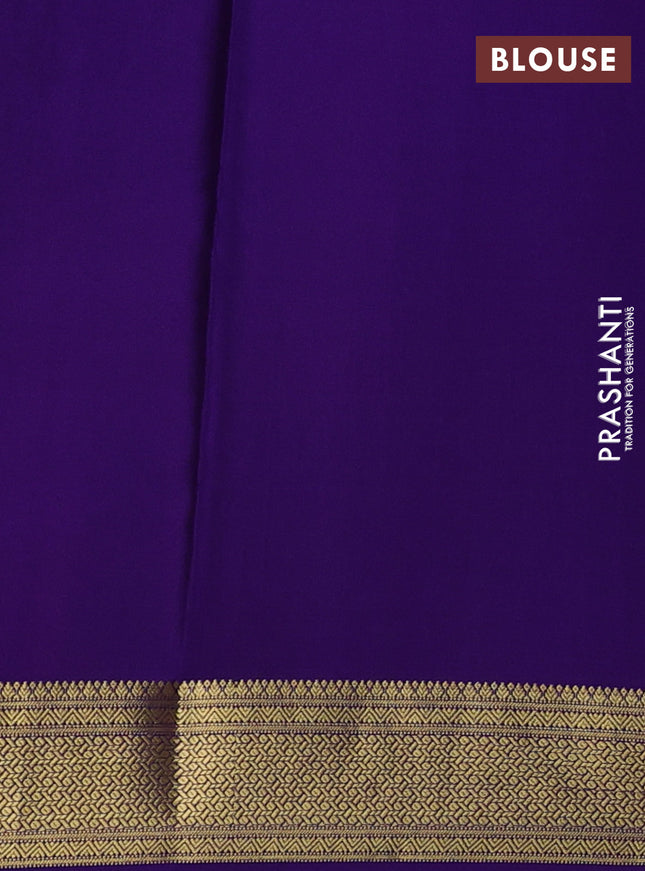 Pure mysore silk saree pink and violet with allover zari checks & buttas and zari woven border