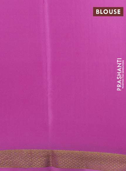 Pure mysore silk saree lotus pink with allover zari woven checked pattern and zari woven border