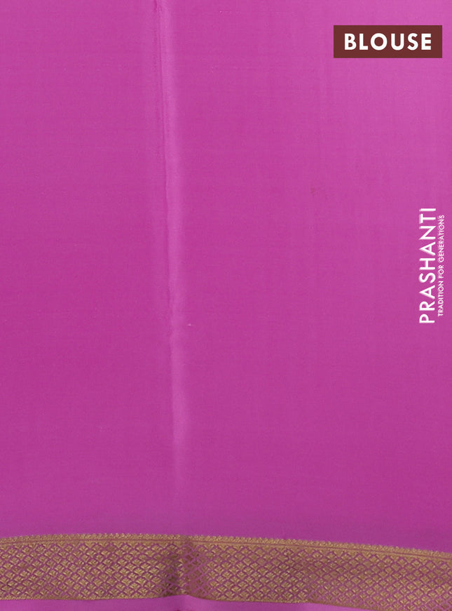 Pure mysore silk saree lotus pink with allover zari woven checked pattern and zari woven border