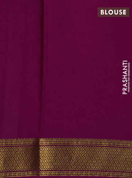 Pure mysore silk saree teal green and pink with allover zari checks & buttas and zari woven border