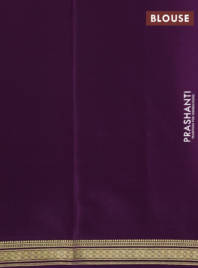 Pure mysore silk saree violet with allover zari weaves and zari woven border