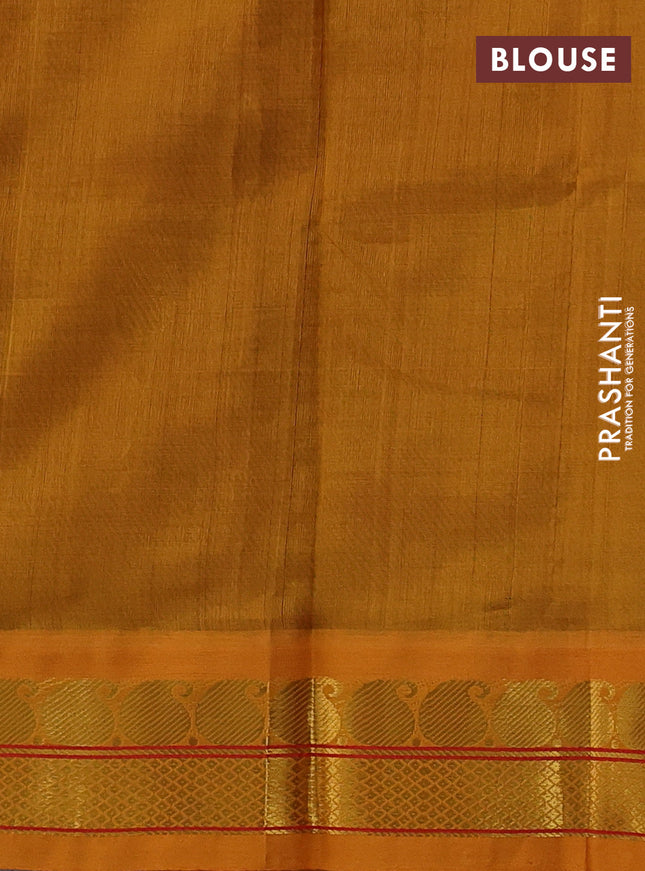 Silk cotton saree maroon and mustard yellow with paisley zari woven buttas and paisley zari woven korvai border