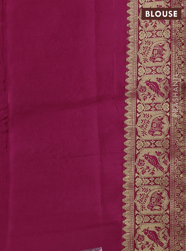 Banarasi crepe saree pink with prints & sequin embroidery work and zari woven border