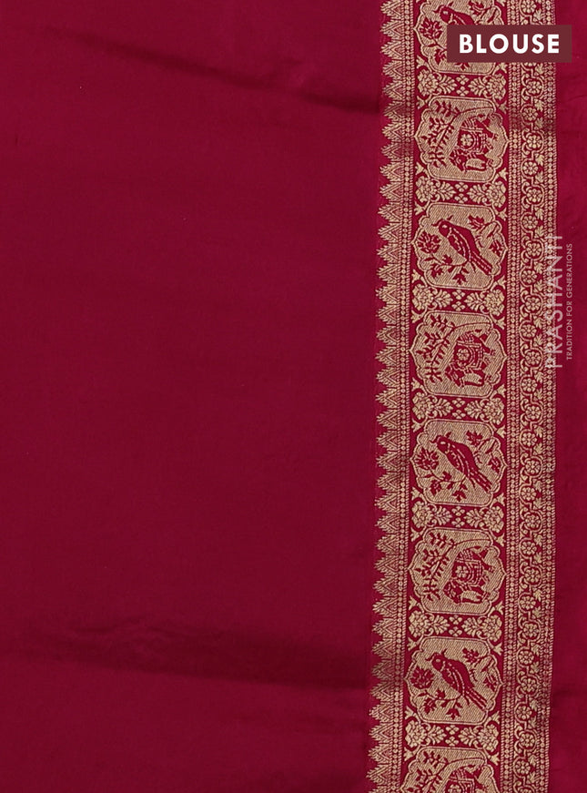 Banarasi crepe saree mustard yellow and pink with prints & sequin embroidery work and zari woven border