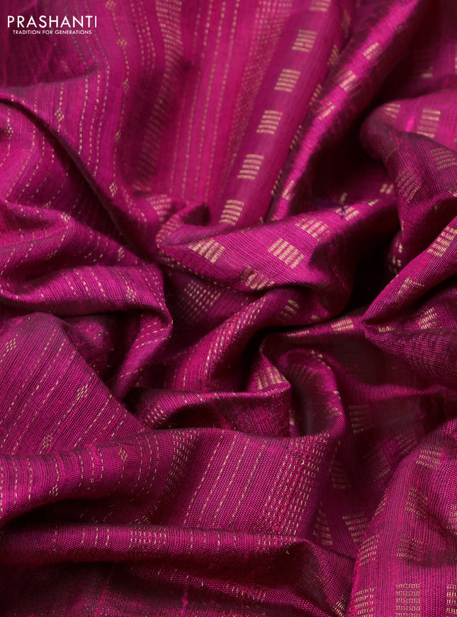 Pure dupion silk saree pink with allover zari weaves and zari woven floral embroidery border