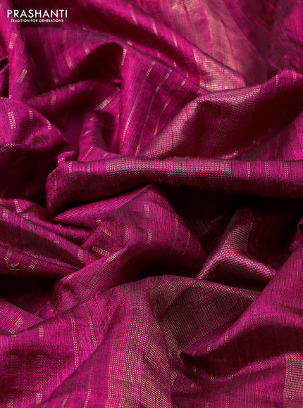 Pure dupion silk saree pink with allover zari woven butta weaves and zari woven floral embroidery border