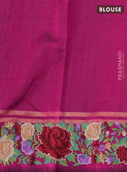 Pure dupion silk saree pink with allover zari weaves and zari woven floral embroidery border