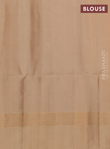 Pure soft silk saree green and sandal with zari woven buttas and zari woven simple border