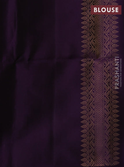 Pure soft silk saree lime green and violet with allover zari weaves & buttas in borderless style