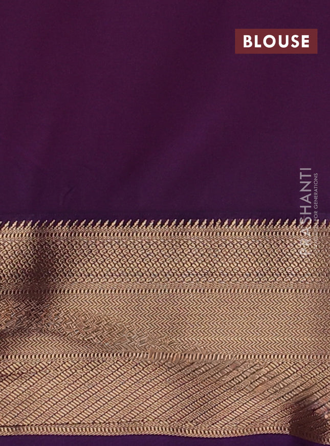 Semi soft silk saree pink and purple with allover zari woven buttas and zari woven korvai border