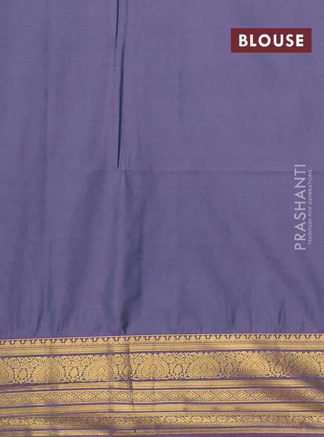 Semi soft silk saree green and dual shade of pink with allover zari woven buttas and zari woven korvai border