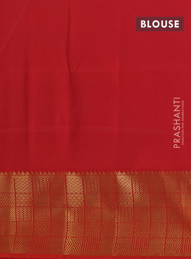 Semi soft silk saree sandal and orange with annam zari woven buttas and zari woven border