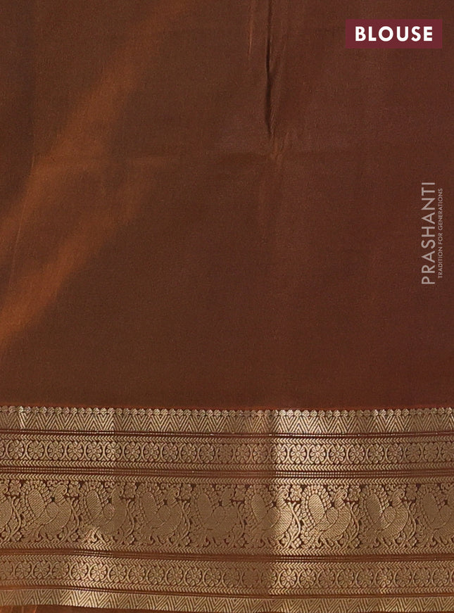 Semi soft silk saree pastel purple and dark mustard with zari woven buttas and zari woven border