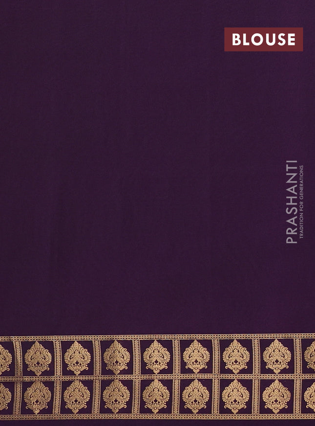 Semi soft silk saree sap green and purple with allover zari woven buttas and zari woven border