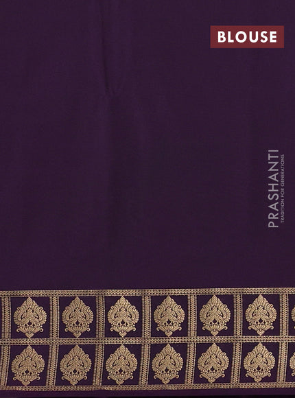 Semi soft silk saree dark mehendi green and purple with allover zari woven buttas and zari woven border