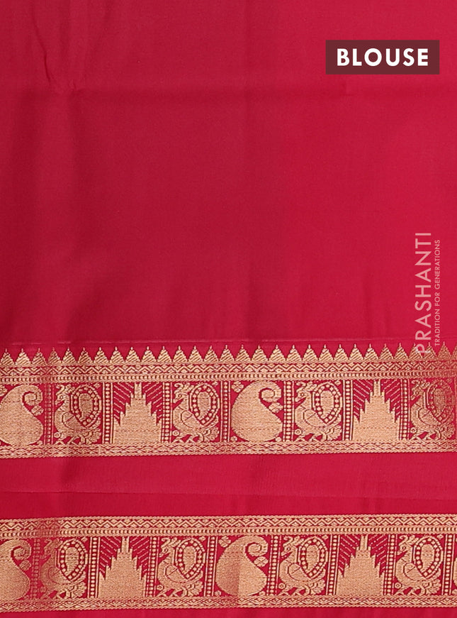 Semi soft silk saree coffee brown and red with allover zari woven buttas and rettapet zari woven border
