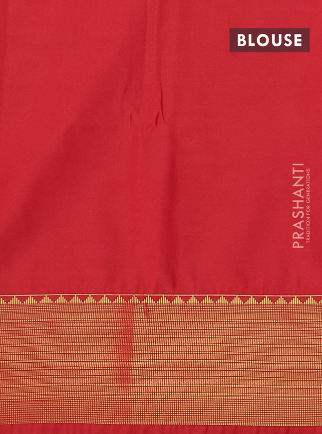Semi soft silk saree peach pink and orange with allover zari weaves & buttas and zari woven korvai border