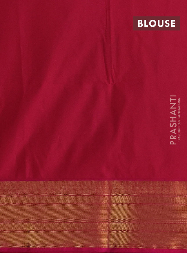 Semi soft silk saree teal green and pink with allover zari weaves & buttas and zari woven border