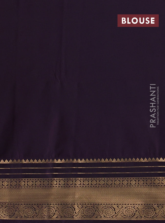 Semi soft silk saree grey and purple with allover zari weaves & buttas and zari woven border