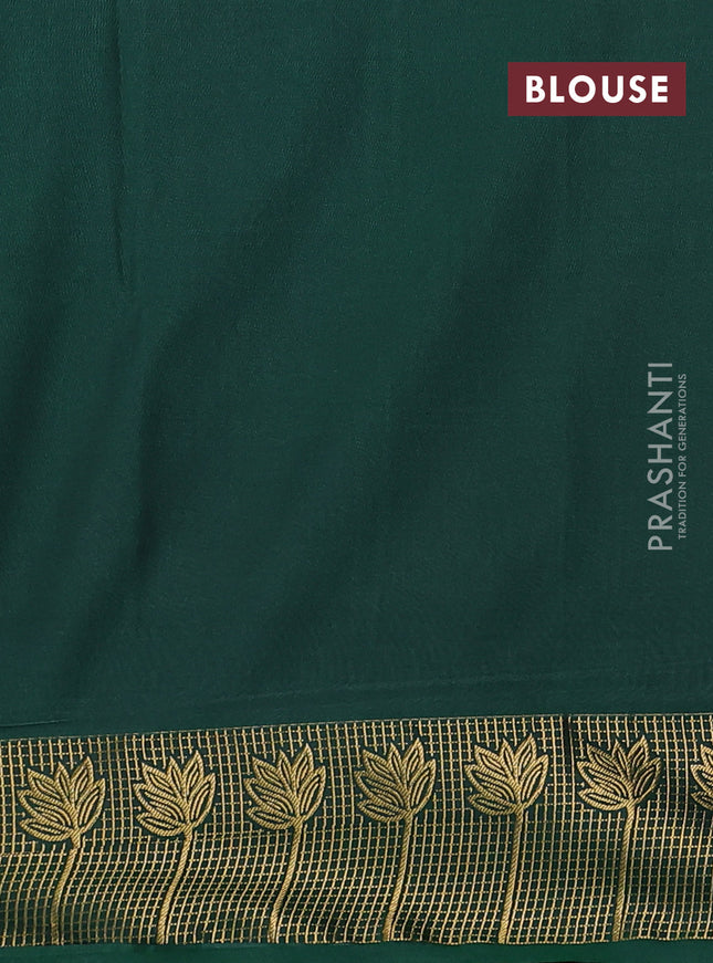 Semi soft silk saree rosy brown and green with allover zari woven buttas and zari woven border