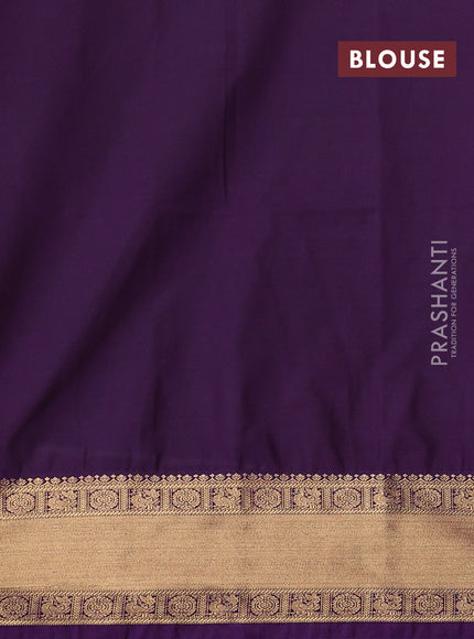 Semi soft silk saree blue and purple with allover zari woven buttas and zari woven border