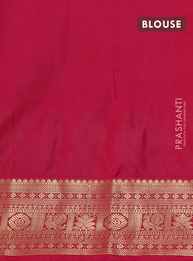 Semi soft silk saree pista green and pink with allover zari weaves & buttas and zari woven border
