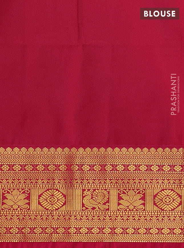 Semi soft silk saree deep purple and pink with allover zari weaves & buttas and zari woven border