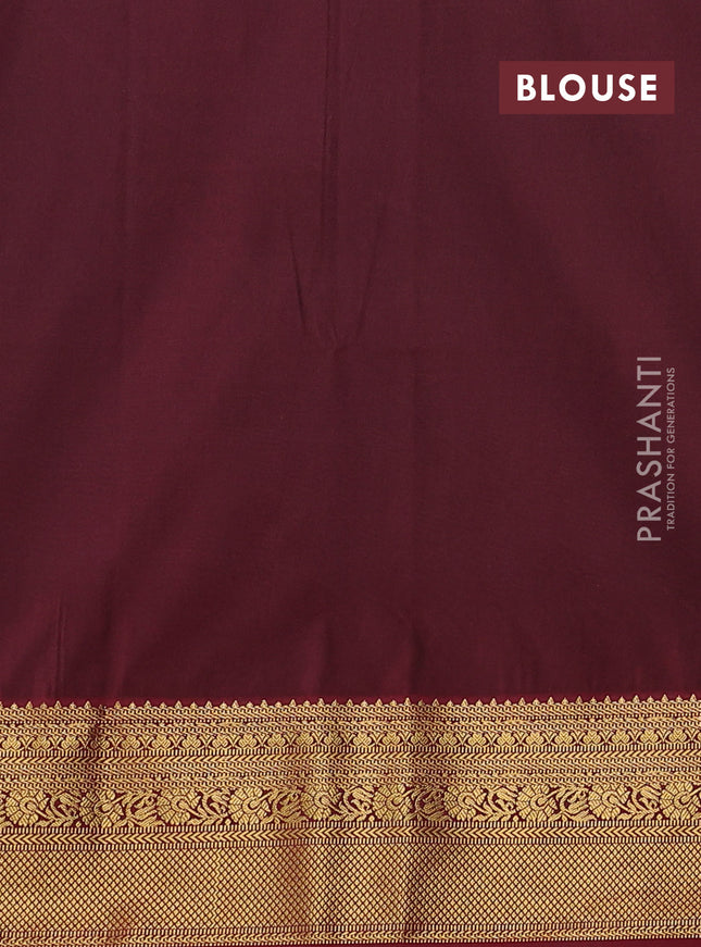 Semi soft silk saree grey and maroon with allover zari weaves & buttas and zari woven border