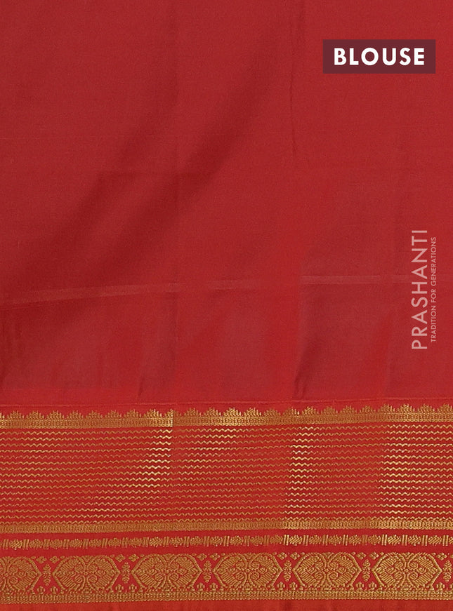 Semi soft silk saree violet and orange with allover zari woven buttas and zari woven border