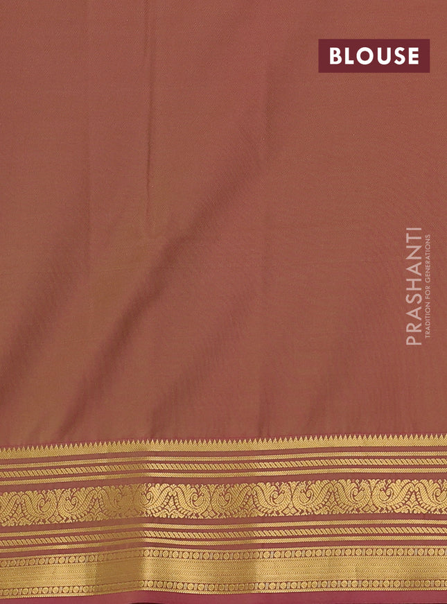 Semi soft silk saree llime green and pink with allover zari weaves & buttas and zari woven korvai border