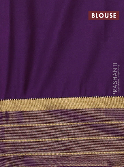 Semi soft silk saree wine shade and violet with allover paisley zari woven buttas and zari woven border