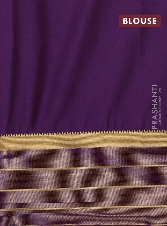 Semi soft silk saree wine shade and violet with allover paisley zari woven buttas and zari woven border