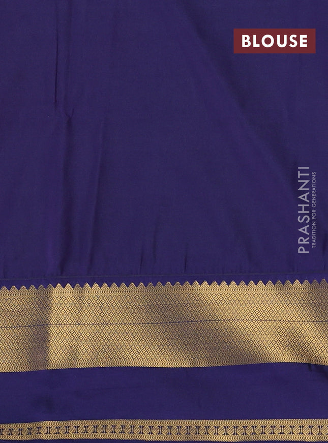 Semi soft silk saree pink and navy blue with zari woven buttas and rettapet zari woven border