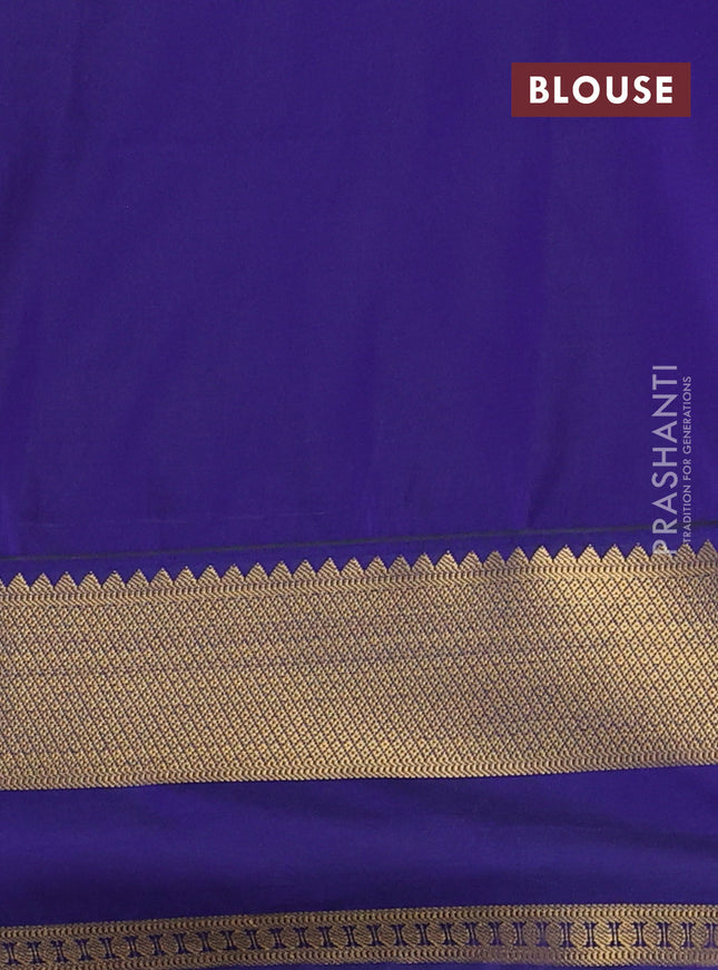 Semi soft silk saree pastel purple and navy blue with zari woven buttas and rettapet zari woven border