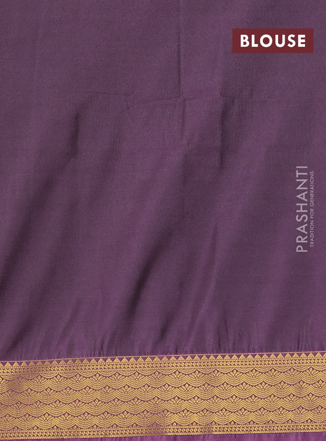 Semi soft silk saree sap green and mauve pink with allover zari woven buttas and zari woven border