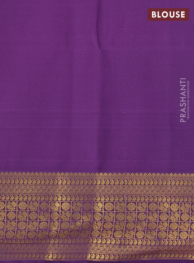 Semi soft silk saree lavender and purple with allover zari weaves & buttas and zari woven border