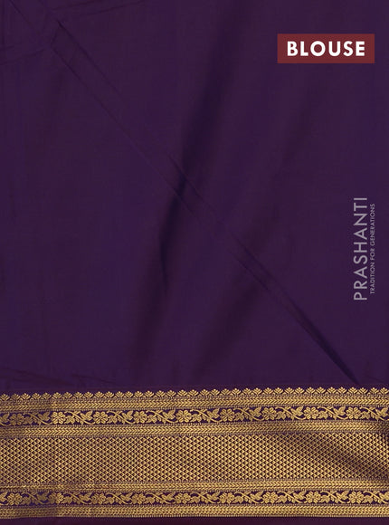 Semi soft silk saree dual shade of blue shade and maroon with zari woven buttas and zari woven korvai border
