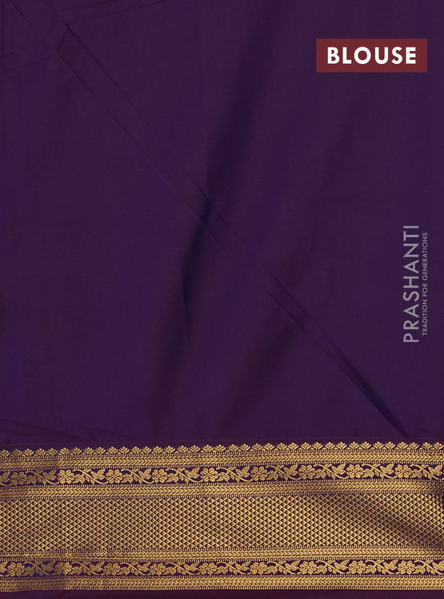 Semi soft silk saree dual shade of blue shade and maroon with zari woven buttas and zari woven korvai border