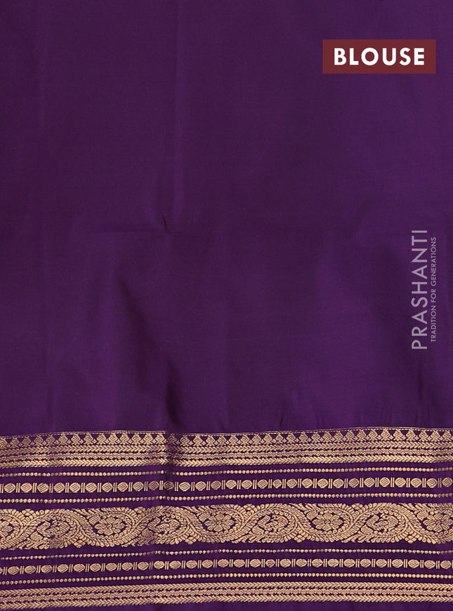 Semi soft silk saree pink and violet with allover zari woven buttas and zari woven korvai border