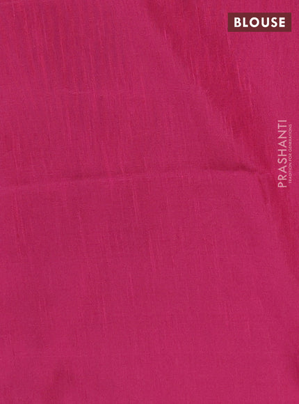 Semi dupion saree blue and pink with allover zari stripes pattern and zari woven border