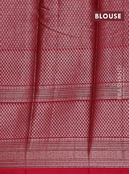 Banarasi warm silk saree light pink and red with allover thread & zari woen buttas and zari woven border