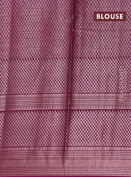 Banarasi warm silk saree lavender and wine shade with allover thread & zari woen buttas and zari woven border