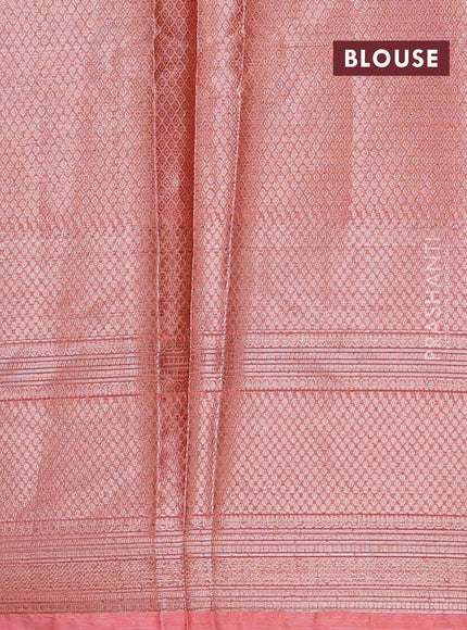 Banarasi warm silk saree orange and peach orange with allover thread & zari woen buttas and zari woven border