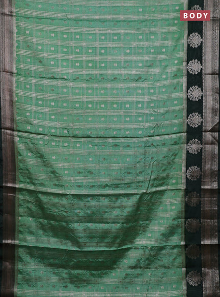 Banarasi warm silk saree light green and green with allover zari checks & buttas and zari woven border